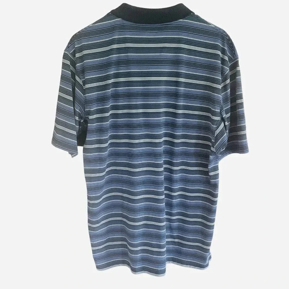 Duluth Trading Company Mens Polo Striped Size Medium Blue Stripe - Picture 4 of 7